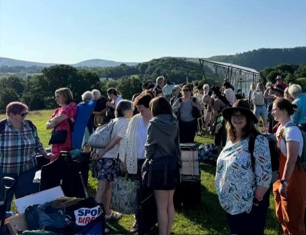 Artists gathered outdoors on Marnie’s Sky Arts wildcard day